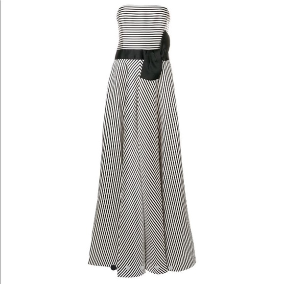 Halston Heritage Satin Faille Gown with Cut Outs in NAVY